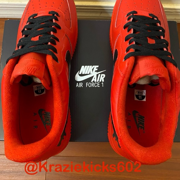 Mens custom nike air force 1 drippy red - Picture 2 of 5